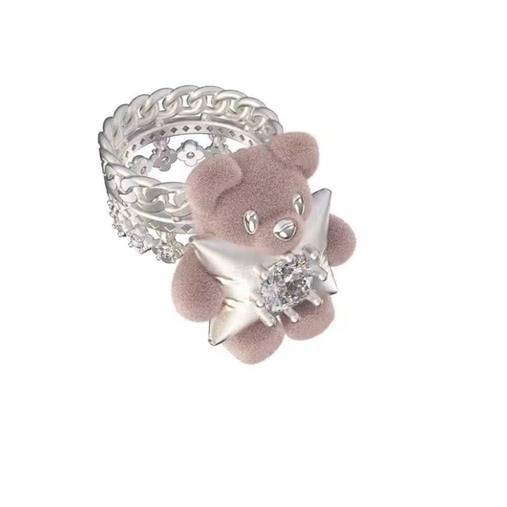 Rare and unique Silver Bear Ring that spins around!